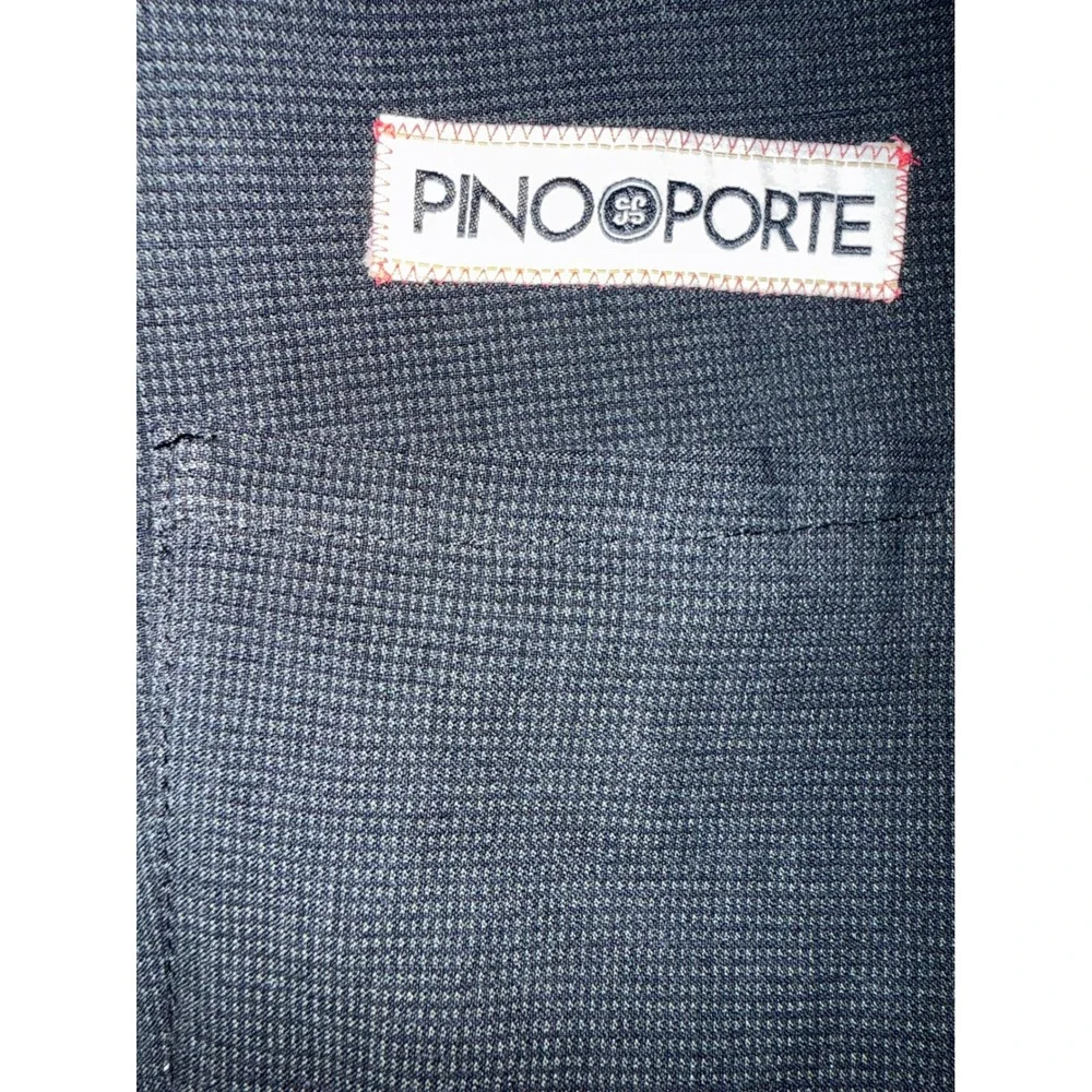 Mens Pino Porto Tailored Fit Micro Check Two-Button Black/Charcoal Grey Size 44